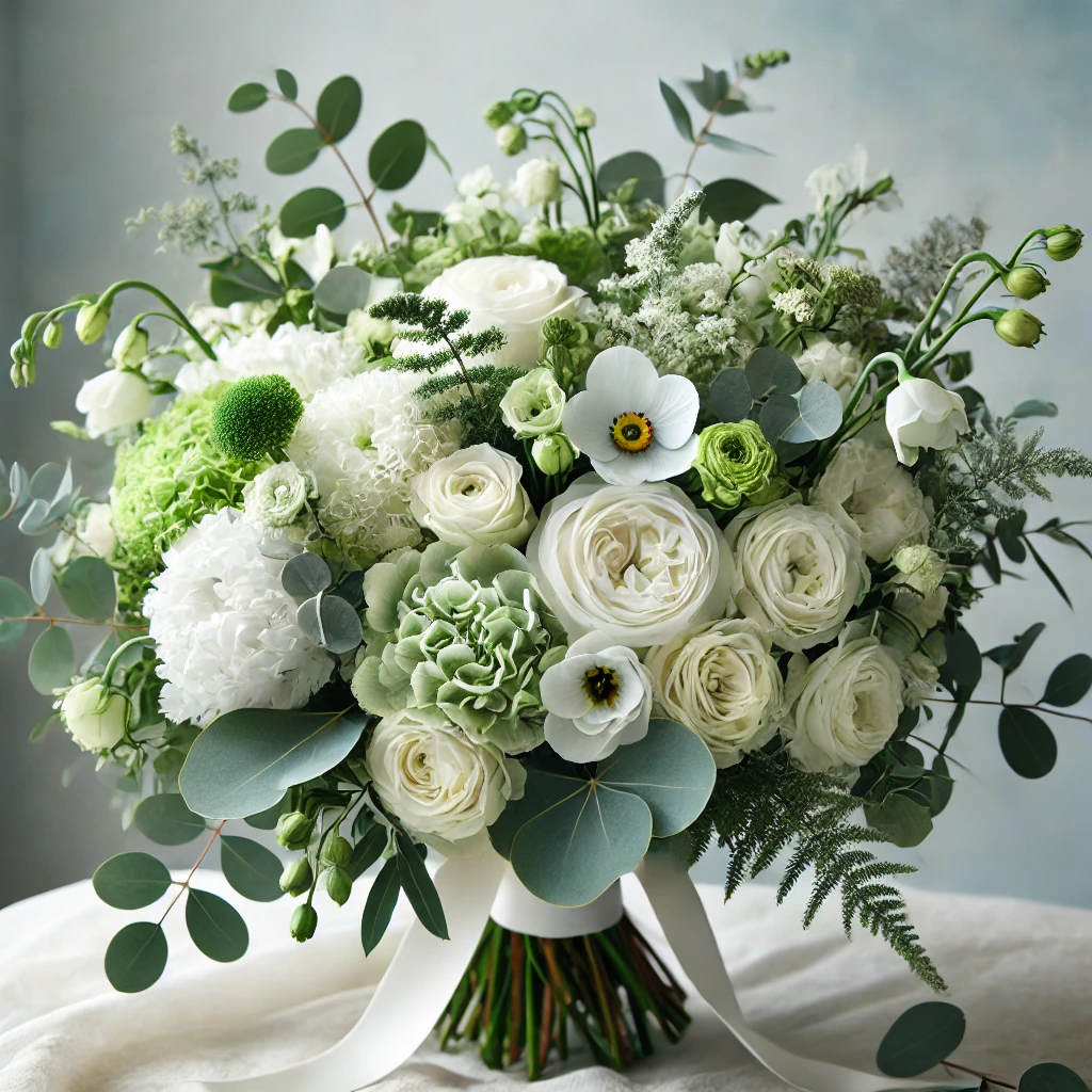 季節のブーケ（ホワイト・グリーン）